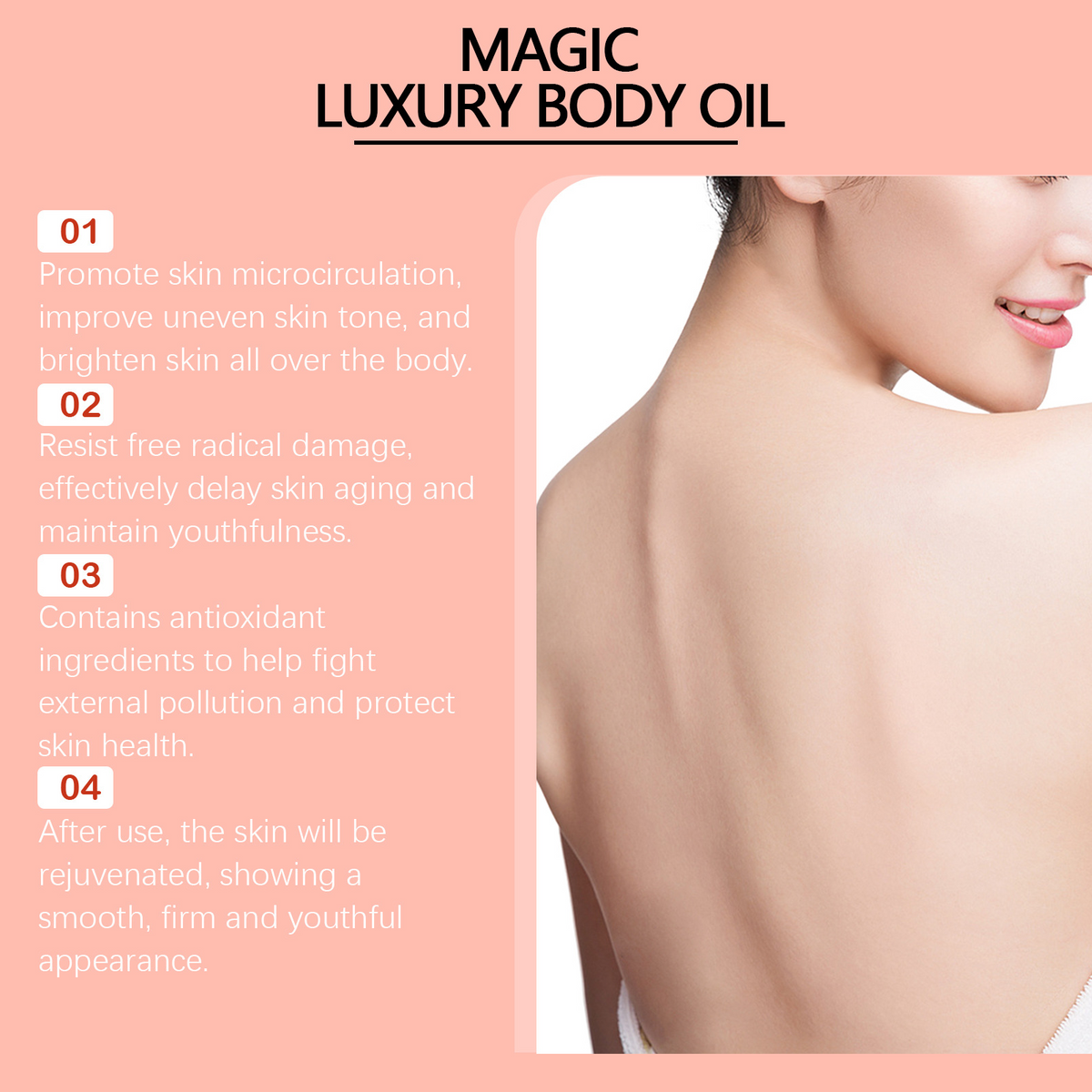 Huile corporelle apaisante LOOKZURI — texture et application