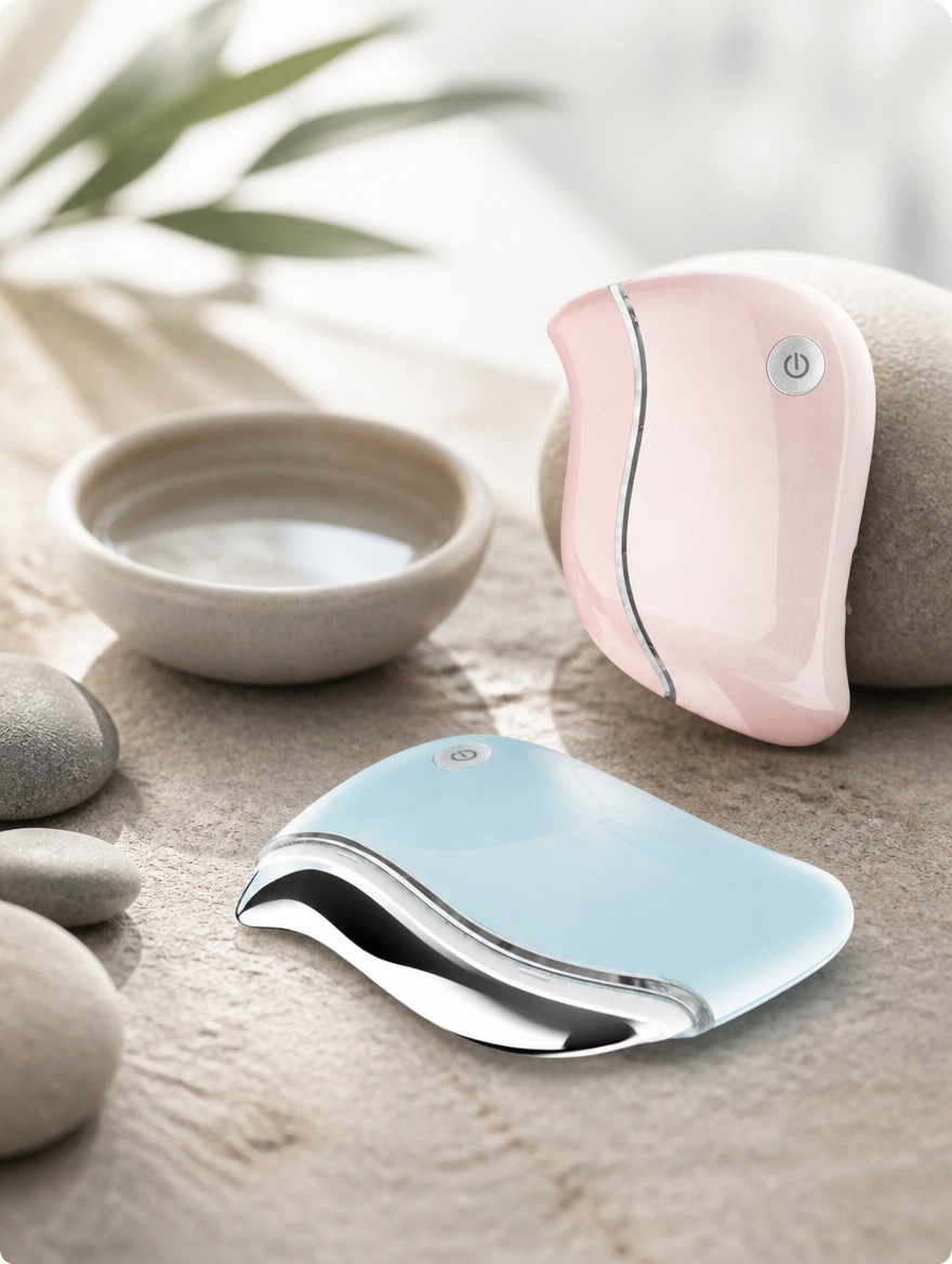Gua Sha Électrique - décor pierres zen