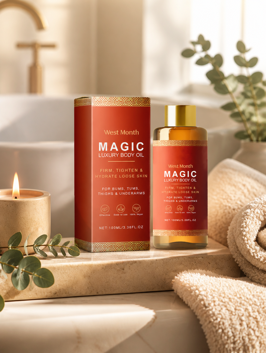 Huile Corporelle Apaisante - décor spa bougie eucalyptus