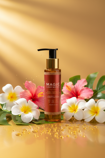 Huile Corporelle Magic Glow – visuel lifestyle Pinterest